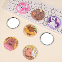 Mini miroir de poche rond personnalisé en métal argenté, miroir de maquillage, logo personnalisé, cadeaux promotionnels de mariage