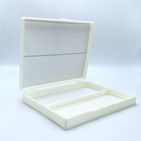 PP OEM Custom Logo White Glass Slide Storage Box for Lab with MOQ 1pcs