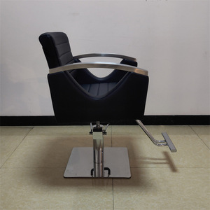 Silla de peluquería estilo salón, silla de peluquería de acero inoxidable, mobiliario de salón de belleza, silla de barbero moderna negra, silla de estilismo hidráulica para salón - Product Image 3
