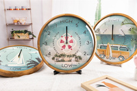 Jam Dinding pasang jam dinding bingkai kayu padat logo kustom jam dinding kayu