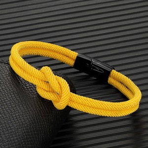 Pulseras de cuerda de Milán de alta calidad, joyería Unisex de acero inoxidable personalizada, amuleto de Amistad de cuerda de nailon duradero - Product Image 3