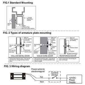 <span class=keywords><strong>MAG</strong></span> khóa 280kg 600 LBS của từ nắm giữ lực lượng điện từ thương mại khóa 12V LED chỉ số khi đóng cửa không có/NC tùy chọn - Product Image 6