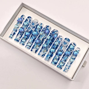 <span class=keywords><strong>Uñas</strong></span> Postizas Acrílicas Reutilizables de Cobertura Completa Personalizables, <span class=keywords><strong>Diferentes</strong></span> <span class=keywords><strong>Diseños</strong></span> para Dedos, Última Moda, Alta Calidad, Largas, Cuadradas, Estilo Ataúd, Bailarina - Product Image 1