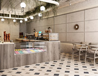 Meubles modernes en bois pour glacier, comptoir de bar à desserts en pierre, idéal pour la décoration intérieure de cafés et de pâtisseries