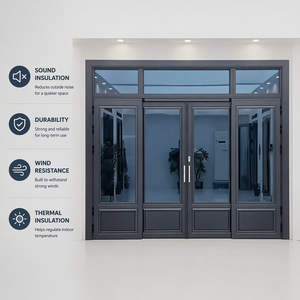 Porta Scorrevole Pieghevole in <span class=keywords><strong>Alluminio</strong></span> Stile Retrò Francese 120, Resistente al Vento, Doppio Vetro per Balcone, Patio, Bagno e Soggiorno - Product Image 1