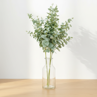 Vente flash : Fleurs artificielles avec tiges de feuilles d'eucalyptus, plante verte, décoration d'intérieur, arrangement floral