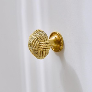 Personalized Brass Creative Drawer Wool Ball <strong>Knob</strong> Light Luxury French Modern Minimalist Wardrobe <strong>Door</strong> Pull Handle - Product Image 2