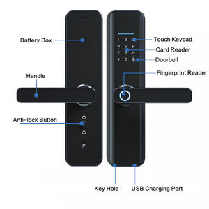 Tuya tlock app-נעילה נשלטת דלת חכמה עם כרטיס חיישן טביעות אצבע גישה מקלדת כניסה לבית מלון cerradura סוג מפתח - Product Image 5