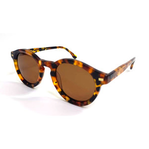 Yellow Acetate Round Sunglasses Polarized TAC Lenses UV400 Unisex Full Rim <b>Eyewear</b> for Outdoor Wear - Product Image 6