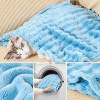 Couverture pour animaux de compagnie lavable en polaire corail, tapis de couchage pour chien et chat, coussin épais et chaud pour toutes les saisons, maison et voyage