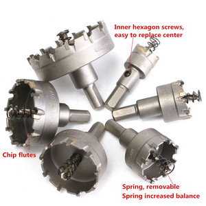 ชุดดอกสว่านเจาะรู 6 ชิ้น ขนาด 22-65 มม. ทำจากเหล็กกล้าไร้สนิมคุณภาพสูง พร้อมหัวคาร์ไบด์ TCT สำหรับเจาะพลาสติก โลหะ และไม้ - Product Image 2