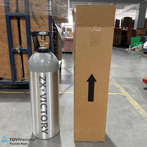 Bombola di CO2 ricaricabile in alluminio ZX 0.3-57L ISO7866 per uso alimentare, direttamente dalla fabbrica, OEM ODM, logo personalizzato, per sistema soda domestico e industriale - Product Image 1