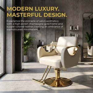 Sillón de Salón Dorado Moderno de Lujo, Silla de Estilismo Profesional para Muebles de Salón de Belleza, Silla de Barbero Hidráulica de Alta Gama, Venta al por Mayor de Fábrica - Product Image 1
