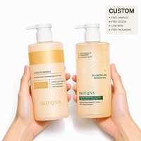 Perawatan Rambut Menutrisi & Mengontrol Minyak, Set Perawatan Rambut dengan Keratin Terhidrolisis, Ceramide, Panthenol, Sampo Bebas Kekejaman Hewan, Unisex untuk Kulit Kepala Berminyak