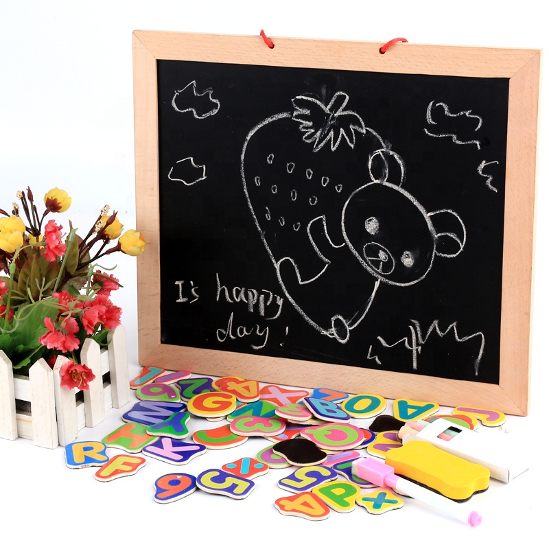 Креативная доска для рисования магнитная головоломка двойной мольберт детская деревянная игрушка Sketchpad подарок детям развивающая игрушка