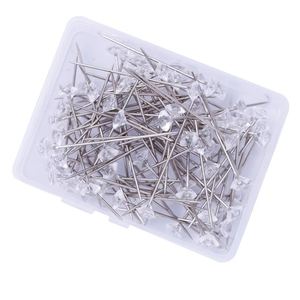 Épingles à fleurs en acier inoxydable pour bouquets, corsages et vêtements, avec tête en cristal diamant, vente en gros - Product Image 1