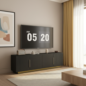 Modern Wood TV Stand with 16 Color LEDs 68" TV Cabinet Entertainment Center for 55/60/65 Inch TVs Living Room Furniture - Product Image 2