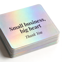 Autocollant personnalisé texturé holographique « Merci » pour l'emballage des petites entreprises, l'enveloppe, le branding, le logo, impression découpée