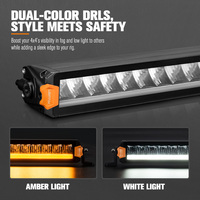 Barre lumineuse LED à une seule rangée LIGHTFOX, 40 pouces, 190W, étanche IP68, avec DRL intégrés, garantie 5 ans, pour 4x4, éclairage tout-terrain