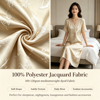 Tissu Jacquard 100% Polyester Texturé de Luxe Largeur 58/60 pouces pour Vêtements d'Intérieur, Robes, Chemises de Nuit, Pyjamas, Tenues de Détente et Jupes