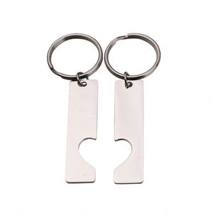 Porte-clés en métal vierge personnalisable en acier inoxydable poli miroir, avec gravure cœur mignon, pour couple, souvenir de diplôme, cadeau pour ami(e) - Product Image 6