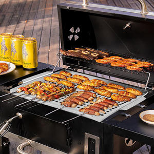 ANJUKE ANJUKE Poêle à griller en acier inoxydable Poêle à griller Plaque de service avec poignées Panier à barbecue Aliments pour barbecue en plein air - Product Image 5