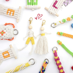 1 Set Value Pack <strong>Macrame</strong> <strong>Kit</strong> 10-Style Polyester Keychain/Headphone Case/Feather Tapestry/ Boho DIY Gift <strong>Beginners</strong> Tutorial - Product Image 2