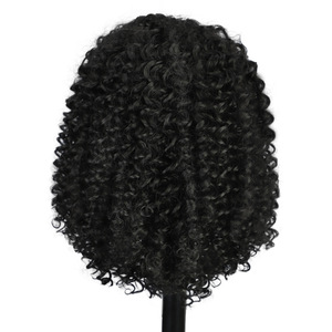 Peluca corta rizada negra de <span class=keywords><strong>cabello</strong></span> chino tejida a mano para mujer, <span class=keywords><strong>con</strong></span> encaje frontal 13*4 y raya al medio, 300g, <span class=keywords><strong>cabello</strong></span> rizado africano - Product Image 3