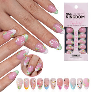 <span class=keywords><strong>Uñas</strong></span> Postizas <span class=keywords><strong>Francesas</strong></span> de Lujo, 32 Piezas, Coloridas, Hechas a Mano, <span class=keywords><strong>con</strong></span> <span class=keywords><strong>Flores</strong></span> 3D y Pedrería, Diseño Almendrado Mediano, <span class=keywords><strong>con</strong></span> Decoración de Arte de <span class=keywords><strong>Uñas</strong></span> - Product Image 6