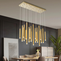 JYLIGHTING Luminaire suspendu moderne pour hôtel, salon, escalier, salle à manger, décoration de plafond, tube en acier inoxydable de luxe