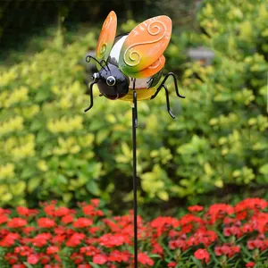정원 잔디 풍경 장식 정원 다채로운 곤충 꿀벌 스테이크 스테인레스 공