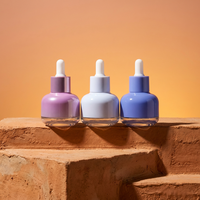 Flacon compte-gouttes en verre épais de 30 ml, couleur électro-plaquée, pour l'emballage d'huiles essentielles et de sérums de soin de la peau