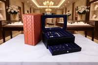 Boîte de rangement de luxe en PU et velours pour bijoux, grand coffret carré pour bagues, boucles d'oreilles, colliers et bracelets, idéal pour offrir