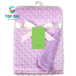 TopOne Polyester doux Double couche chaud couleur unie respirant nouveau-né Swaddle luxe bulle bébé couverture - Product Image 6