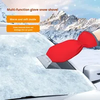 Pelle à neige et brosse pour voiture en plastique avec grattoir à glace et outil de dégivrage de vitres, élimination de la glace hivernale avec gaine pour pare-brise de voiture