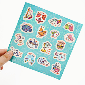 Hoja de pegatinas de vinilo troqueladas personalizadas, impermeables, con diseño lindo, para papelería y planificadores, al por mayor - Product Image 5