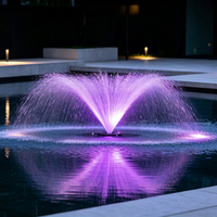 Fontaine musicale flottante Water Faery avec lumières LED multicolores, contrôle PLC/DMX512, en acier inoxydable 304/316