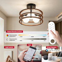 Lampe suspendue de décoration de chambre à coucher au design rond, très vendue, avec télécommande via l'application Tuya, abat-jour en PC blanc chaud, lustre