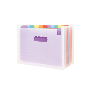 Carpeta de archivos de acordeón A4 expandible con mango portátil con 12/24 bolsillos Página de PP transparente y producto de archivo de pestañas - Product Image 1