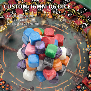 Dado da Casinò Personalizzato a 6 Facce in Acrilico da 16mm con Angoli Arrotondati, Standard D6 Vuoto, Confezionato Singolarmente per Giochi da Tavolo Promozionali - Product Image 2