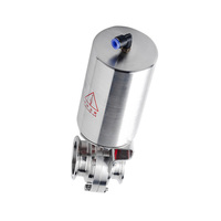 Vanne papillon pneumatique à ajustement rapide en acier inoxydable de qualité sanitaire Wensen 304 avec actionneur pneumatique