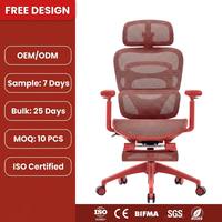 Chaise de bureau ergonomique en maille BIFMA avec repose-pieds, capacité 150 kg, accoudoirs 5D, dossier haut, soutien lombaire, chaise de bureau exécutive