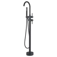 Robinet de baignoire autoportant remplissage de baignoire au sol or poli haut débit ensemble de robinets de baignoire douche au sol