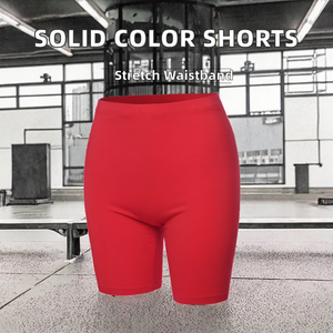 Pantalones Cortos de Ciclismo para Mujer, Color Sólido, Ecológicos, 100% Algodón, Corte Regular, Cintura Elástica, para Deportes de Bicicleta - Product Image 2