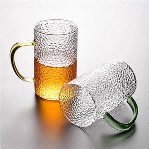 Mug en verre borosilicate haute résistance avec poignée colorée, résistant à la chaleur, pour eau, thé, jus, lait, usage festif - Product Image 3