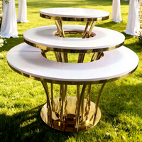 Support à gâteau et desserts en acier inoxydable, style minimaliste, sans peinture, pour location, idéal pour mariages étrangers, mariés et tables de mariage
