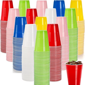 Copos de Plástico PP Descartáveis Transparentes para Bebidas Frias Cerveja para Festas e Uso em Companhias Aéreas - Product Image 1