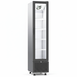 Refrigerador Comercial Vertical de 348 L con Puerta de Vidrio, Una Sola Temperatura, Enfriamiento por Aire, Exhibición de Bebidas, 5 Estantes para Bebidas - Product Image 2