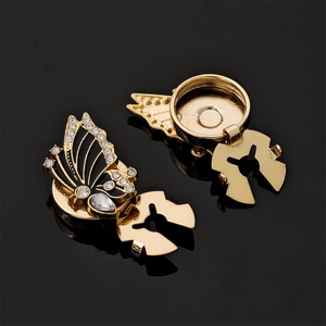 Boutons de chemise de luxe en métal avec strass, motif floral, perle, fleur et papillon, pour la décoration de vêtements féminins - Product Image 6