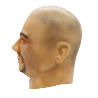 Masque en latex personnalisé pour homme, perruque intégrale, barbe, déguisement complet, farce, Halloween, Noël, maquillage écologique